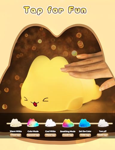 L Lohas Led A-LH-FW003-09YK-US Night Lights, Squishy Bunny Lamp, Cute Night Lights, Kawaii Silicone Desk Decor thumb #2