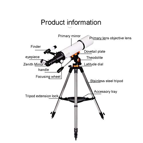 Telescopio con lente objetiva de 80 mm y trípode miniatura 2