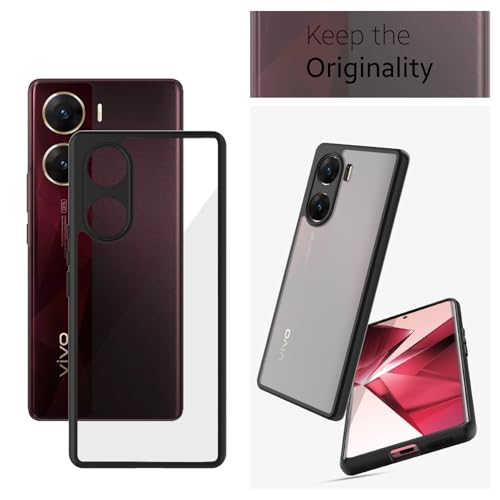 Image of KAPAVER Hybrid Series Back Cover Case Compatible with Vivo V29e (Black)