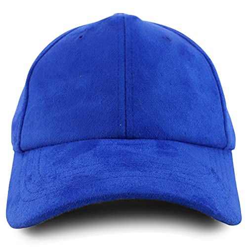 Image of Trendy Apparel Shop Plain Faux Suede Leather Adjustable Structured Baseball Cap
