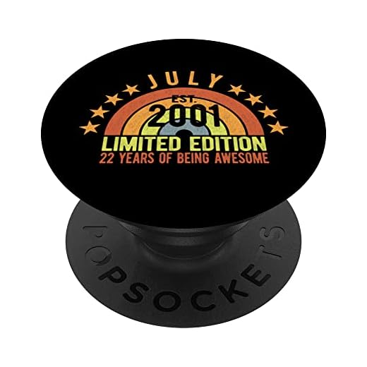 Vintage Born Julio 2001 Edición Limitada Fiesta de Cumpleaños 22 PopSockets PopGrip Intercambiable