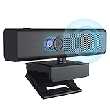 3 in 1 Webcam,1080P FHD Web Camera with Speaker+4 Stereo Noise Reduction mics,Double Privacy Protection，Wide Angle View,Plug& Play for Zoom/Conferencing/OBS/YouTube/Skype/Facebook/Twitch/Video Call