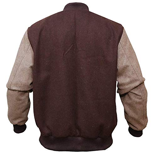 Hotline Miami Bomber Varsity Brown Racing Wool Letterman B Patch Handmade Light Weight Jacket3