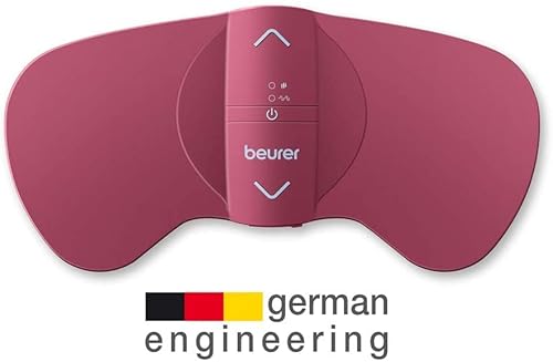 Beurer EM 50 Menstrual Relax, pour les douleurs menstruelles et les douleurs liées à l'endométriose, système TENS et fonction thermique, avec batterie rechargeable, rouge rose