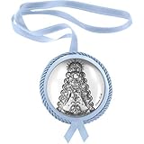 MEDALLA CUNA BILAMINADA PLATA VIRGEN ROCIO CELESTE V0703-A