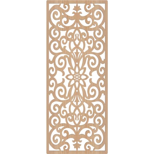 Image of Buel Decorative Pierced Fretwork Wood Wall Panels, 13 3 /8 inchW x 34 3 /8 inchH x 1 /4 inchT, Hickory
