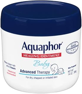 Aquaphor Baby Healing Ointment Advanced Therapy Skin Protectant, Dry Skin and Diaper Rash Ointment, 14 Oz Jar