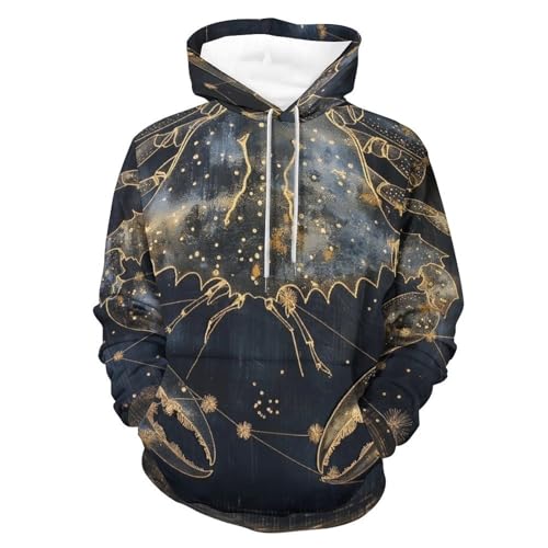 Sweat à capuche manches longues imprimé astrologie hoodie thermique taille S