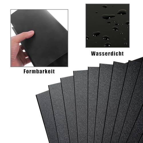 Schwarze ABS Kunststoffplatten, 4 Stück 3mm Matte Oberfläche ABS Kunststoffplatte, 30 x 20 cm Kunststoffplatte mit Schutzfolie, Plastikplatte Kunststoffplatten, für Basteln, Kotflügel, Heimdekoration