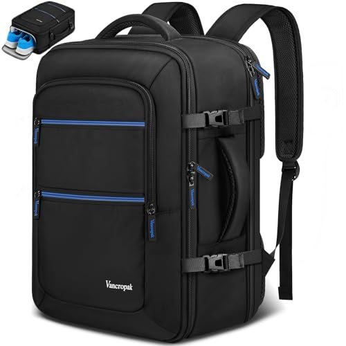 Vancropak Spirit Airlines Personal Item Bag 18x14x8 Backpack, TSA Approved Underseat Travel Backpack with Shoe Compartment Removable for Men & Women, Lightweight Luggage Bag Fit 17.3 inch Laptop by Vancropak - Used condition - US$31.52