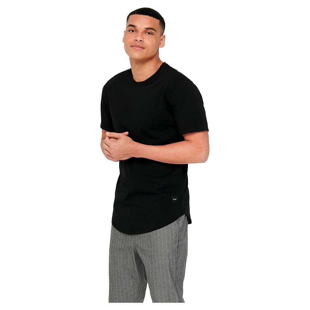 Only & Sons Mens Onsmatt Longy Tee Noos T-Shirt, Black, 4XL UK
