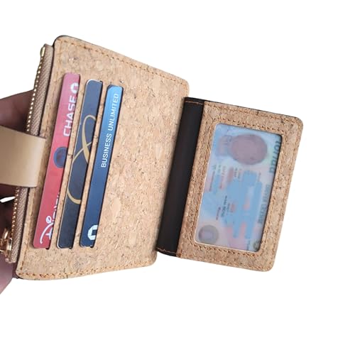 Minimalistic Cork Wallet with Snap Closure Eco Friednly Vegan gift (Plain Cork)4