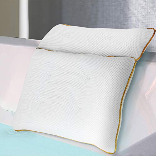 VIEFIN Luxury Spa Bath Pillows for Tub,Bathtub Pillow Neck and Back Support,Soft Bathtub Pillow with Sturdy and Powerful Suction Cups,2-Panel