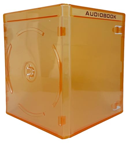 Image of Mediaxpo Premium Standard Orange Audio Book Blu-Ray Single Cases 12MM - Single Disc Polypropylene Case with Clear Sleeve for Artwork and Inserts (Pack of 200)