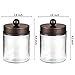 Amolliar Apothecary Jars Bathroom Storage Organizer - Cute Qtip Dispenser Holder Vanity Canister Jar Glass with Lid for Cotton Swabs,Rounds,Bath Salts,Makeup Sponges,Hair Accessories/Bronze (2 Pack)