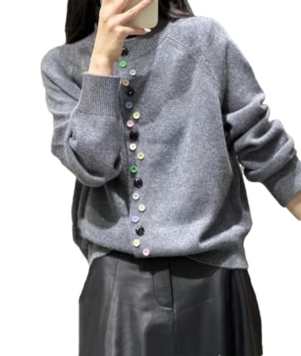 Cardigan Sweaters for Women Wool Cardigan Women's O-Neck Cardigan Long Sleeve Sweater Jacket Tops2