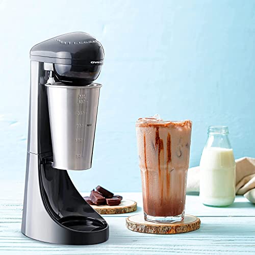 OVENTE Classic Milkshake Maker Machine with 2 Speed Setting, Safety Lock & 15.2 Ounce Stainless Steel Mixing Cup & Rod, Electric Drink Mixer Ideal for Malted Milk, Protein Shakes & More, Black MS2070B by OVENTE - Image 4
