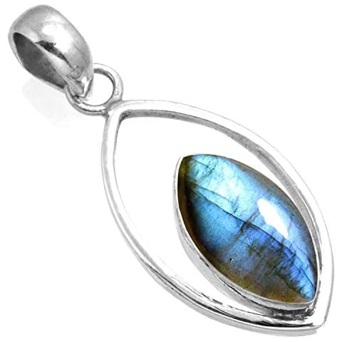 Jeweloporium 925 Sterling Silver Labradorite Pendant Necklace Cover