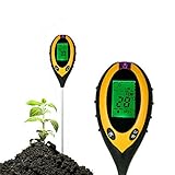 Medidor de pH do solo 4 em 1, medidor de temperatura do solo, medidor de água digital da planta do solo, luz do medidor de umidade e testador de pH para uso doméstico, jardim, gramado,