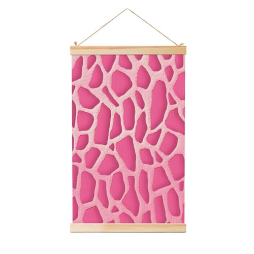 Peinture murale girafe rose pour décorer une chambre de bébé ou un salon doux