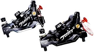Juin Tech GT-P 4-Piston Cable Actuated Hydraulic Bicycle Bike Disc Brake Caliper Set Extra Powerful Hybrid Brake for Road/Mountain/Cyclocross/Gravel/E-Bike/Folding Bike etc. use(Black)