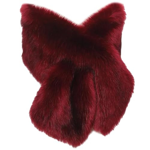 Châle de couleur unie grand col en peluche contre le froid des cérémonies