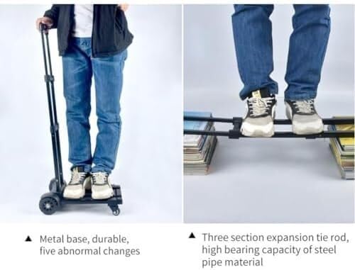 Zusammenklappbarer Sackkarren-Transportwagen, leichter tragbarer Wagen mit 4 drehbaren Rädern for Reisen, Einkaufen, Umzug, Büronutzung, robust, leicht zu tragen, kompaktes Design