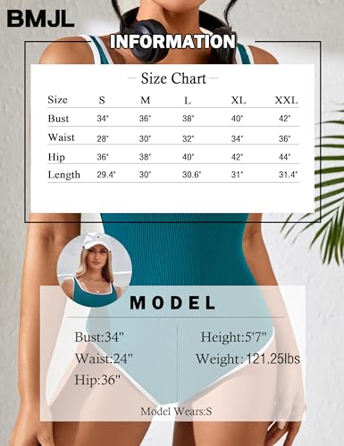 Image of BMJL Women's One Piece Swimsuit Sports Adjustable Strap Bathing Suit Color Block Ribbed High Cut Swimsuits