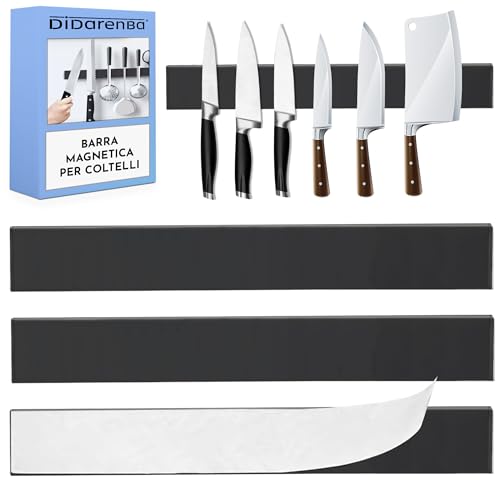 Didarenba Barra magnetica per coltelli 4 pezzi 30 cm portacoltelli magnetico