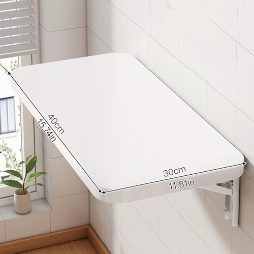 Wall Mounted Folding Workbench Space Saving Floating Table with Sturdy Iron Frame Ideal for Home Office Kitchen Balcony Easy to Install Perfect for Books & Laptops