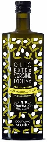 Frantoio Muraglia Glass Bottle with Extra Virgin Olive Oil Intense Fruity 500 ml