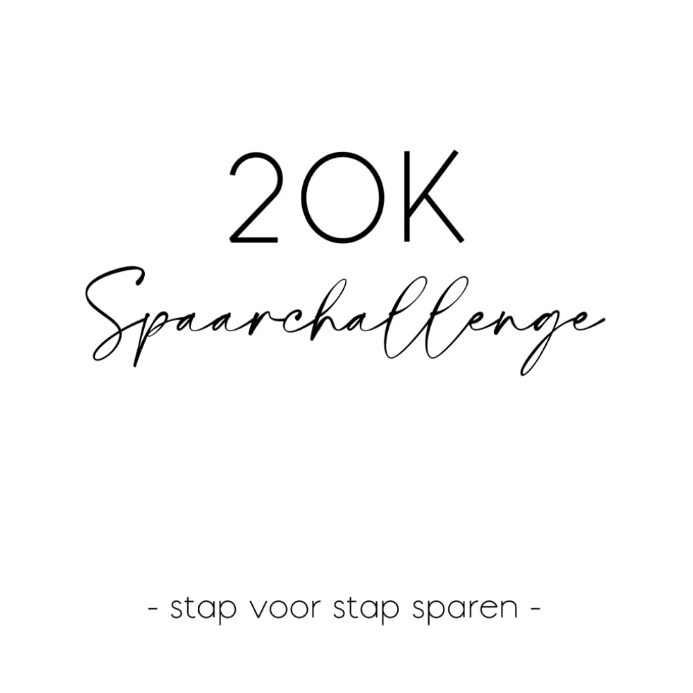 20K Spaarchallenge Boek – Stap voor Stap Sparen: Een rustig spaarwerkboek met invulpagina’s om €20.000 te sparen