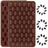 YIMINGMOLD 55 Cavity Mini Coffee Beans Silicone Candy Mold Coffee Bean Shaped Candy Mold For DIY Cake Decoration Set of 2