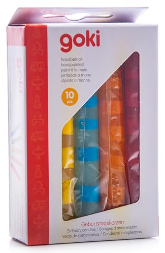 Goki 60719 - Geburtstagskerzen geringelt 10 Stück