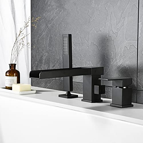 Mitigeur de bain-douche or brossé avec cascade et douchette main - 2