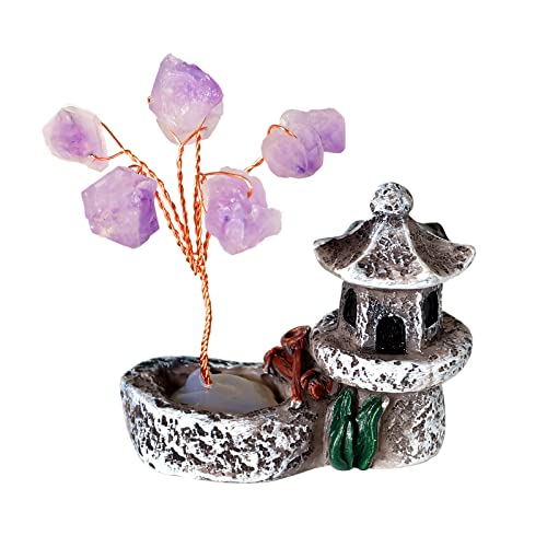 Soulnioi Healing Crystal Amethyst Money Tree Bonsai Tree Feng Shui Tree Ornament for Home Decor Luck Gift