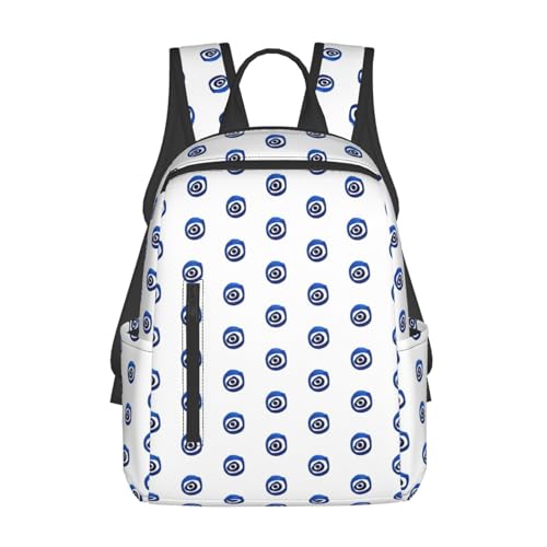 Sac à dos voyage léger noir et blanc avec imprimé mauvais yeux pour travail et shopping