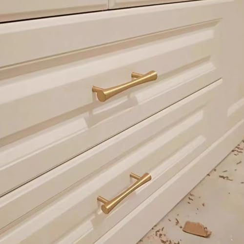 Image of HAORUN 2PCS Metal Modern Cabinet Pulls Brushed Gold Finish 96mm 128mm Drawer Handles (96mm)