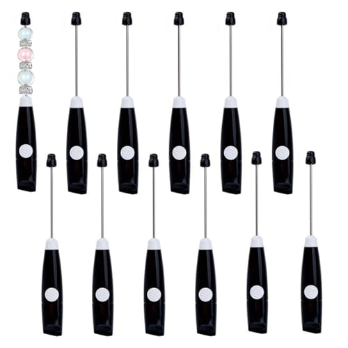 Beadable Letter Opener Blanks - Metal Envelope Slitter Mail Openers with Beaded Design Colorful (Black, 12 Pack)