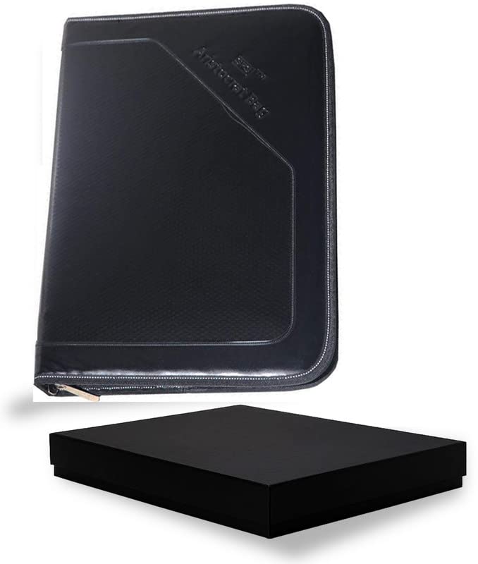 Image of OWT Multipurpose Leatherette Professional File Folders for Certificates, Documents Holder, Document Bag, Portfolio File, Executive File 24 Leafs Black Legal Size for Men & Women