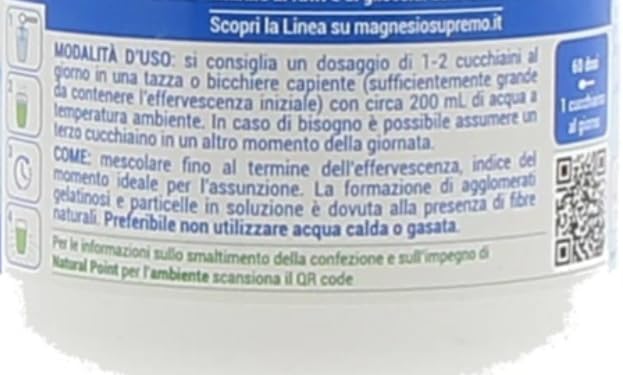 Natural Point – Magnesio Supremo Regularidad 150 gr + H2O Prozis de regalo – Fórmula digestiva con hinojo, relajante