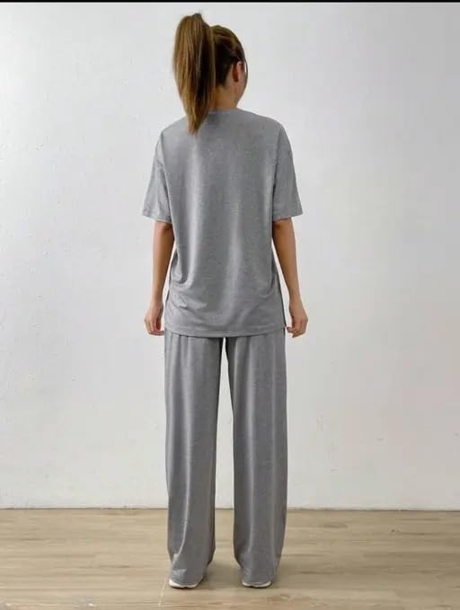 Image of My Swag Women's Cotton Loungewear Set, T-Shirt and Pants Coordinates, Casual Wear