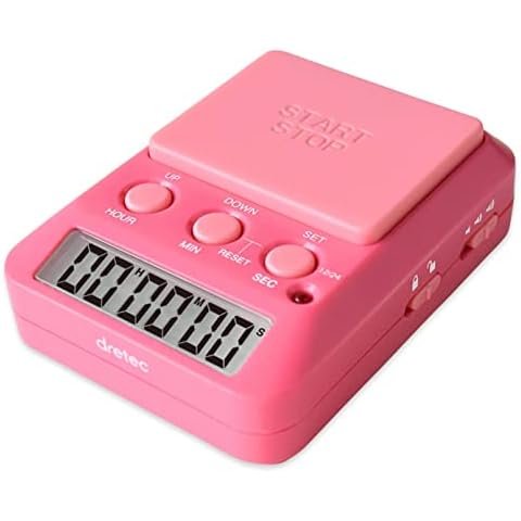 dretec Learning Timer, for Studying, Large Button, Count Function Until The Target Date, Pink, Officially Tested in Japan(1 Starter AAA Battery Included) Cover