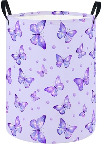 HIYAGON Baby Laundry Hamper Basket Baby Hamper for Nursery Boy and Girl Cute Kids Toys Storage Bin Organizer Boho Room Decor(Butterfly)