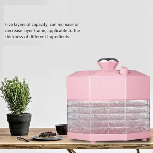 PAHION 5 Regale Dörrautomaten Dörrgerät Dörrautomat Dehydrator 8-Gang Einstellbarer Thermostat Temperaturregler Fruit Jerky Dehydrator Für Obst, Gemüse, Fleisch, Hundeleckerlis – Bild 6