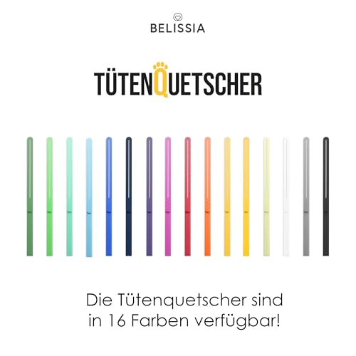 Belissia 2 Stück - Tütenquetscher | Abstreifer/Ausquetscher für Nassfutter Beutel | Lavendel | Spülmaschinenfeste Entleerungshilfe für Nassfutter in Sauce oder Gelee | Restloses entleeren der Beutel