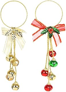 DIYASY 2 Pack Christmas Bells, 30cm Christmas Jingle Bells Hanging Ornaments For Xmas Tree, Mantel, Door Knob
