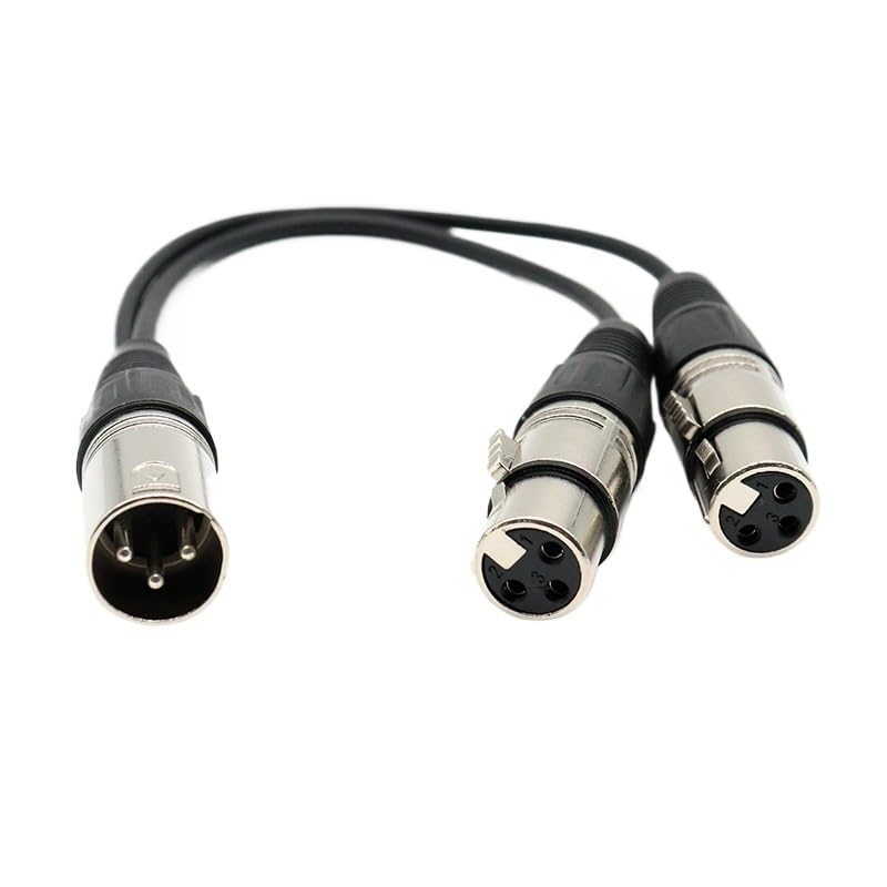 Kabel rozdzielający XLR Y 3-pinowy żeński na podwójny męski przewód przejściowy do mikrofonu miksera audio Studio DJ 1 m 2 m 300 cm 5 m 10 m 15 m (1 żeński do 2 mężczyzn, 1 m)