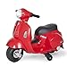 HOMCOM Moto Eléctrica Vespa para Niños de 18-36 Meses con Faro Bocina y 4 Ruedas Motocicleta Infantil con Licencia 66,5x38x52 cm Rojo
