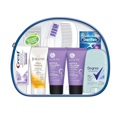 Convenience Kits International Women's Luseta Kit, Travel Size Toiletry Kit for Women, Gifts for Women, 10 Piece Set
